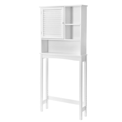 Home Over-The-Toilet Shelf Bathroom Storage Space Saver with Adjustable Shelf Collect Cabinet (White)