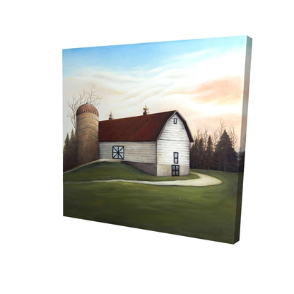 White barn - 08x08 Print on canvas