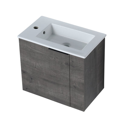 Bathroom Vanity with Sink 22 Inch for Small Bathroom,Floating Bathroom Vanity with Soft Close Door,Small Bathroom Vanity with Sink, 22x13 （KD-Packing）