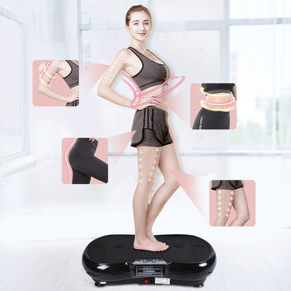 YSSOA Vibration Plate Exercise Machine, Dual Motor Oscillation, Remote Control and Resistance Bands for Home Training and Weight Loss, Red and Black