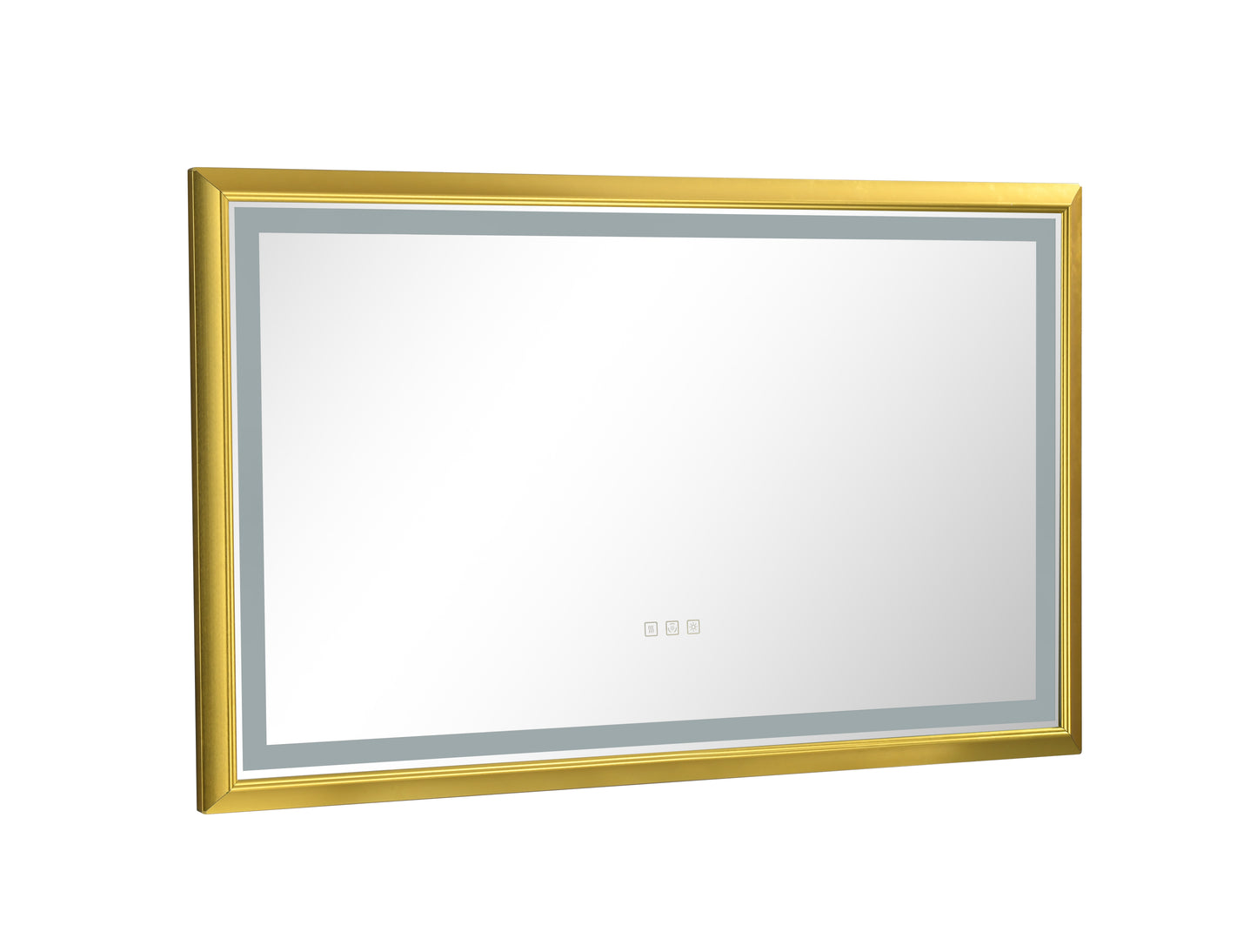 42 in. W x24 in. H Oversized Rectangular Black Framed LED Mirror Anti-Fog Dimmable Wall Mount Bathroom Vanity Mirror