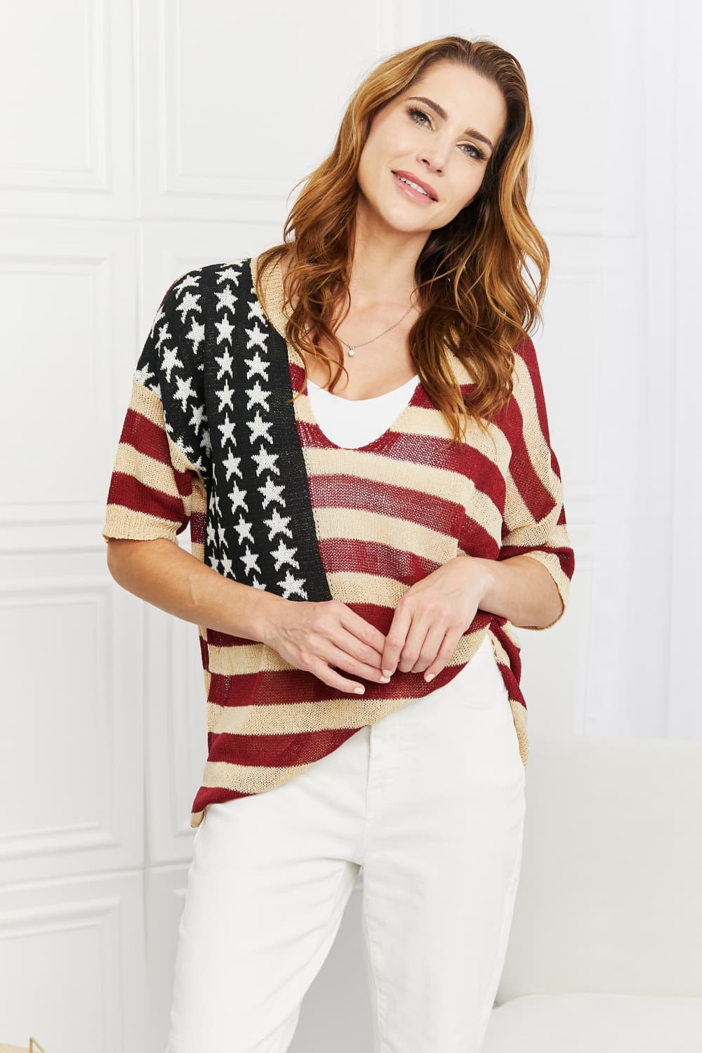 BiBi Party In The USA Knitted V-Neck Top