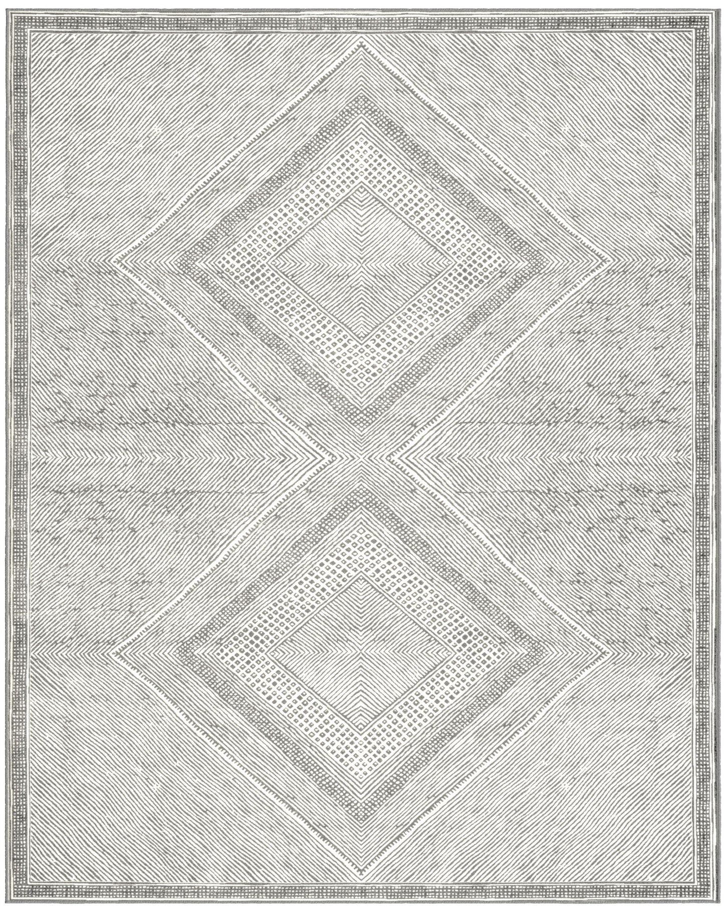 Benzara Gray Viscose Area Rug 5x8