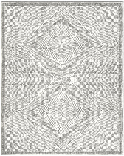 Benzara Gray Viscose Area Rug 5x8