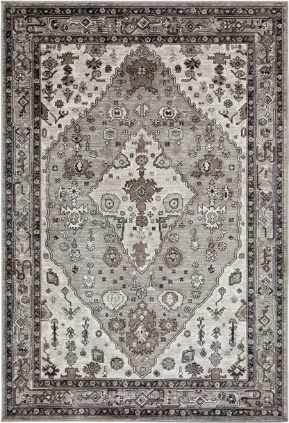 Jewels Grey/Natural/Ivory Area Rug 5x8