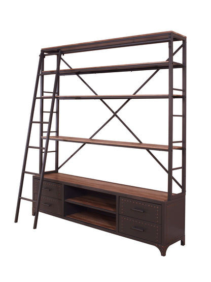 ACME Actaki Bookshelf & Ladder in Sandy Gray 92433