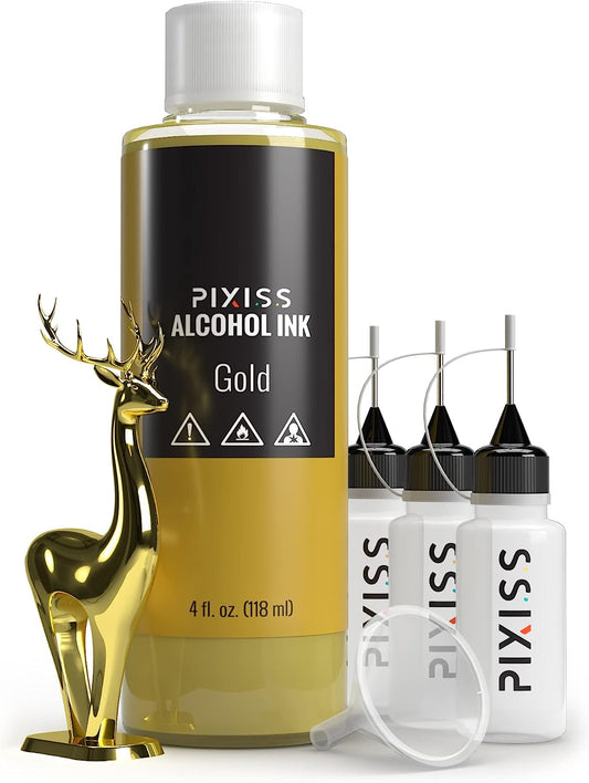 PIXISS Metallic Alcohol Ink 4 oz. - Gold by Pixiss