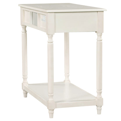 36" Bathroom Vanity Base without Sink, Open Storage Shelf, Two Drawers, Pre-Drilled Holes, Roman Style, Antique White