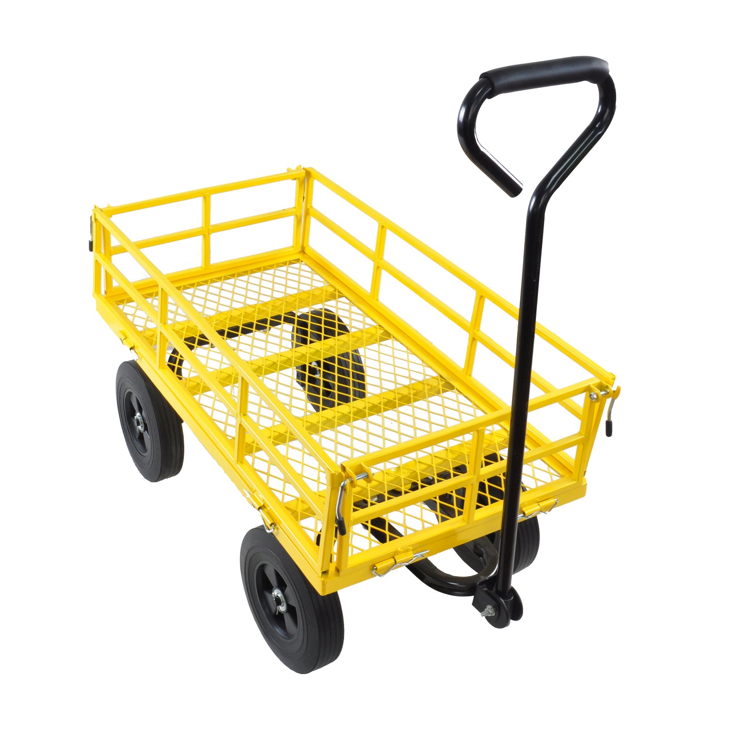 Tools cart Wagon Cart Garden cart trucks make it easier to transport firewood （Yellow colour）