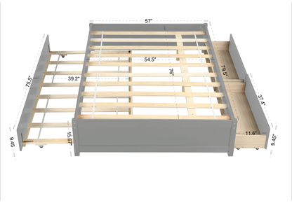 FULL BED WITH TWIN SIZE TRUNDLE AND TWO DRAWERS