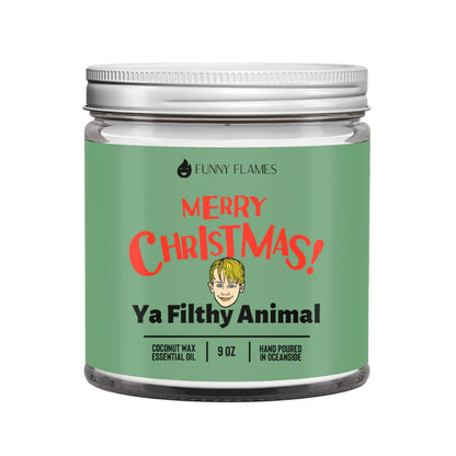 Merry Christmas, Ya Filthy Animal - Funny Holiday Gift Candle 9oz. by Fashion Hut Jewelry