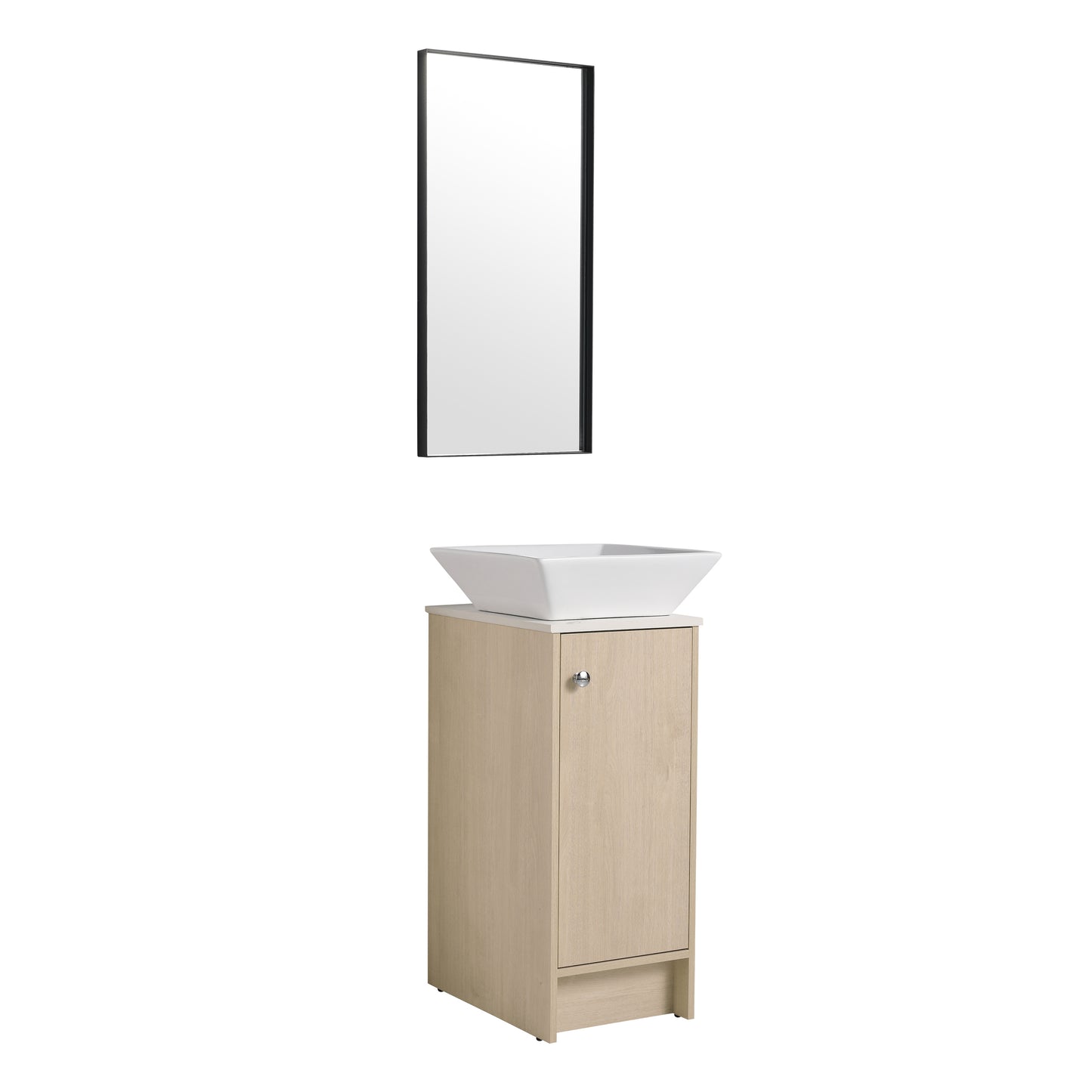 13" Bathroom Vanity with Sink, Freestanding Bathroom Vanity with Soft Close Door and Shelf（Top：BAB101MOWH）
