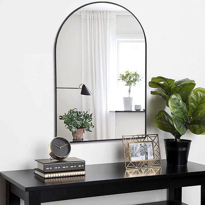 Wall Mirror 36"x24", Bathroom Mirror, Vanity Mirror, for Bathroom, Bedroom, Entryway, with Metal Frame, Modern & Contemporary Arch Top Wall Mirror (Black)