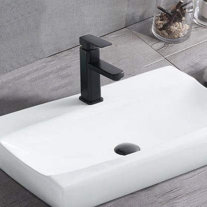 Vessel  Bathroom Sink Basin in White Ceramic