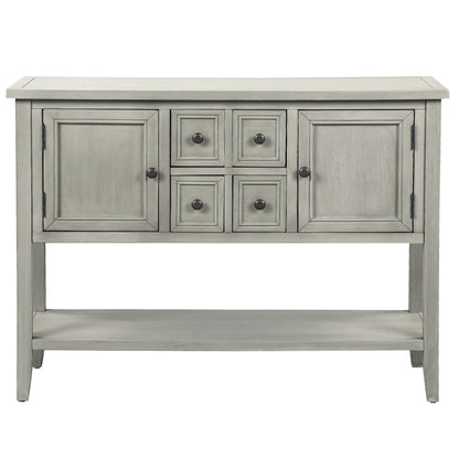 TREXM  Cambridge Series Buffet Sideboard Console Table with Bottom Shelf (Antique Gray)