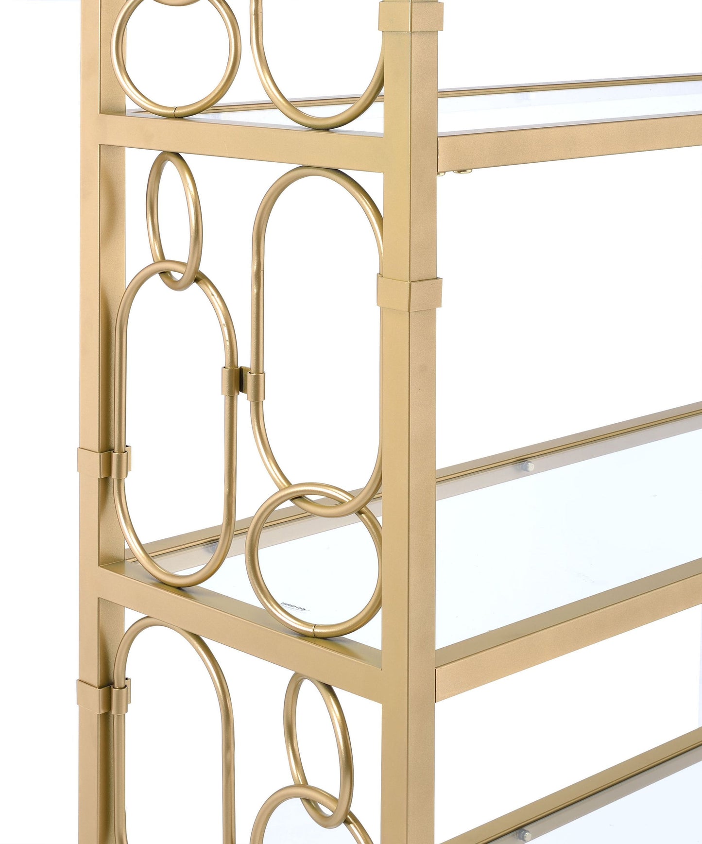 ACME Milavera Bookshelf in Gold & Clear Glass 92470