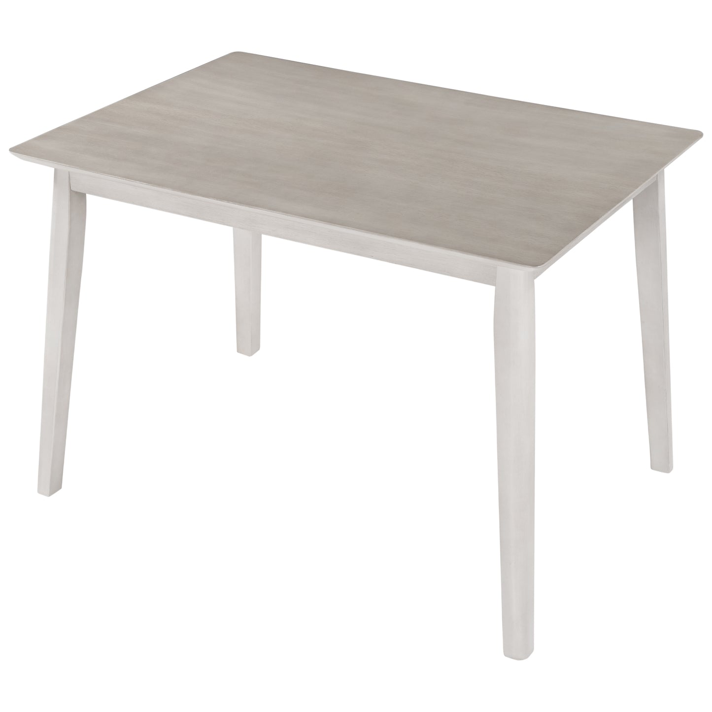 TOPMAX Farmhouse Rustic WoodKitchen Dining Table,Light Grey+White