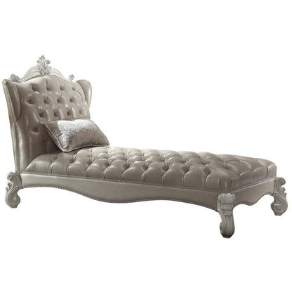 Wooden Chaise with 1 Pillow, Vintage Gray