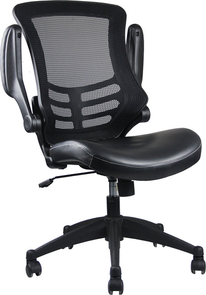 Techni Mobili Stylish Mid-Back Mesh Office Chair with Adjustable Arms, Black