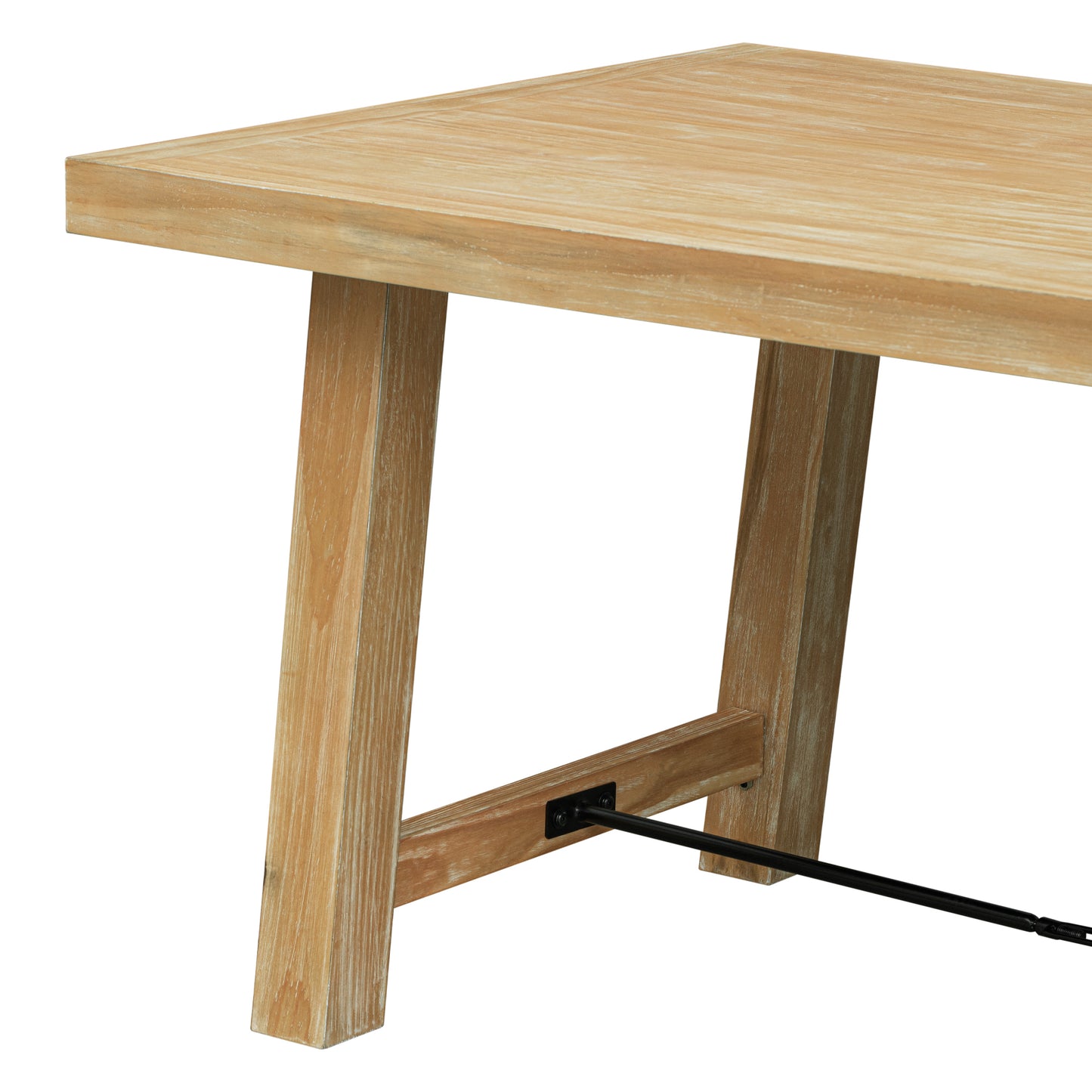 TREXM Wood Dining Table Kitchen Furniture Rectangular Table, Seats up to 6 (Natural Wood Wash)