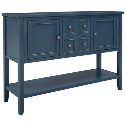 TREXM  Cambridge Series Buffet Sideboard Console Table with Bottom Shelf (Light Navy)