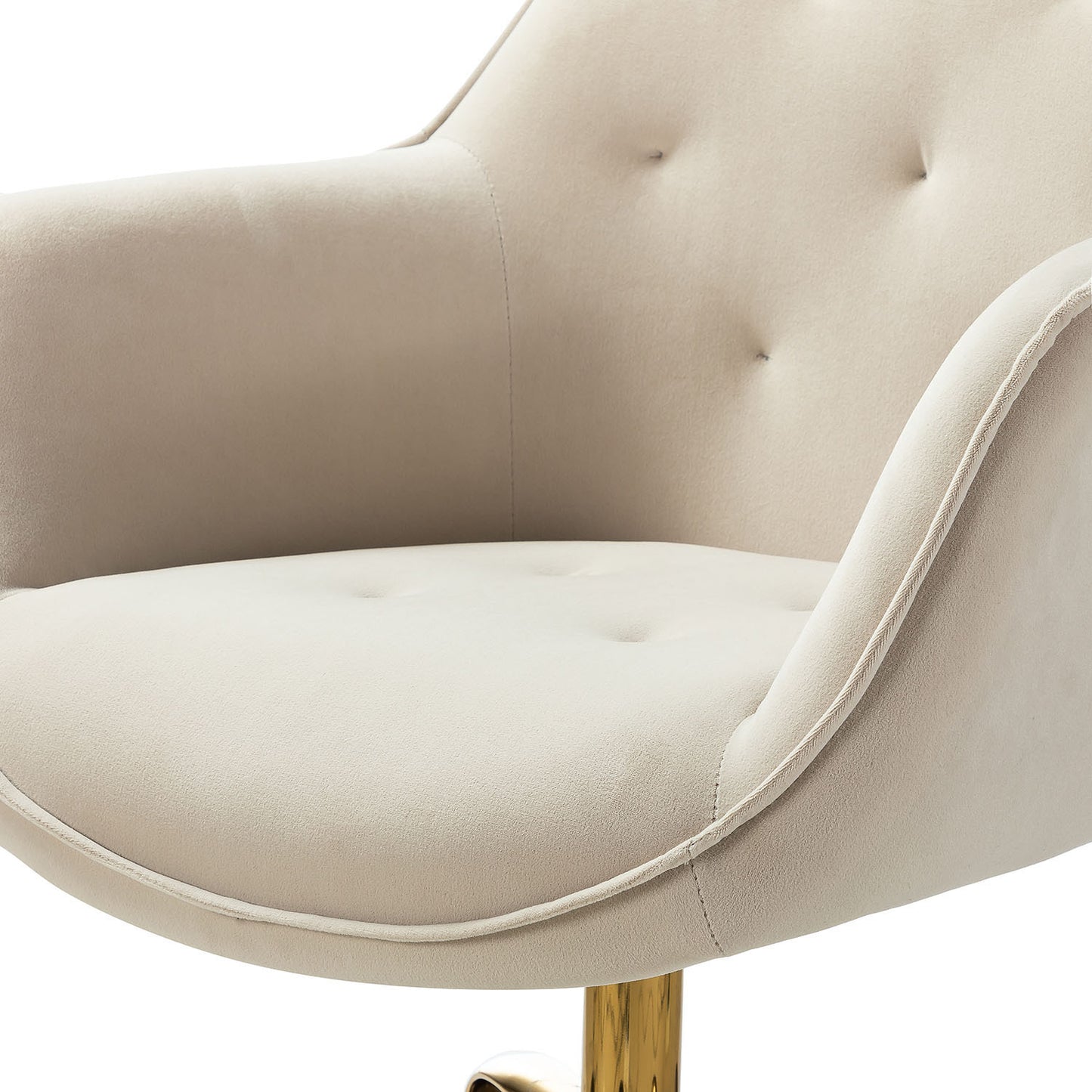 Somnus Task Chair With Tufted Back and Golden Base