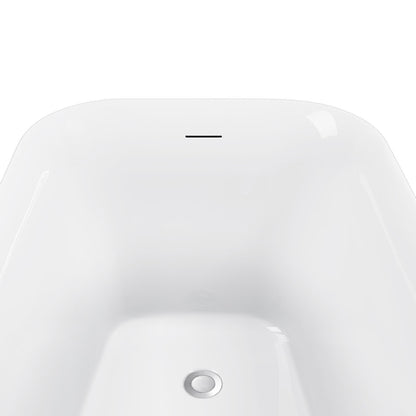 66" 100% Acrylic Freestanding Bathtub，Contemporary Soaking Tub，white Bathtub