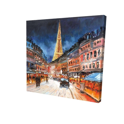 Illuminated paris - 32x32 Print on canvas