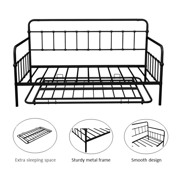 Metal Frame Daybed with trundle