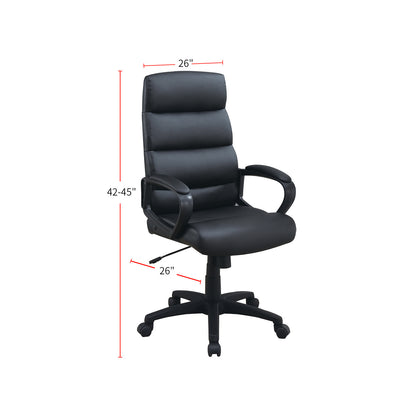 High-Back Adjustable Height Office Chair in Black