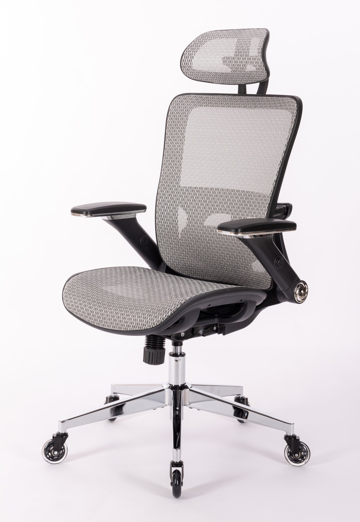 Ergonomic Mesh Office Chair - Rolling Home Desk Chair with 4D Adjustable Flip Armrests,  Adjustable Lumbar Support and Blade Wheels(GREY MESH)