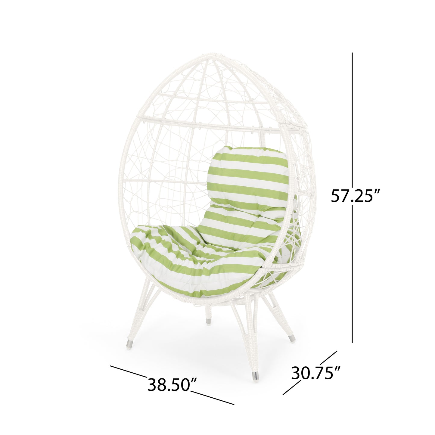 Gianni Wicker Teardrop Chair w/Outdoor Cushion by Christopher Knight Home
