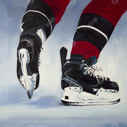 Hockey player - 16x16 Print on canvas