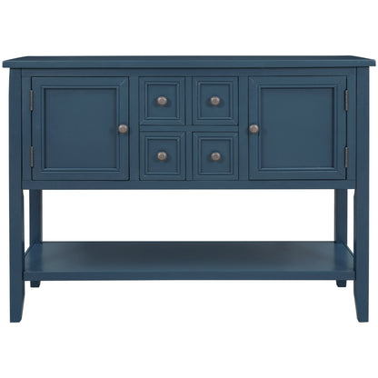 TREXM  Cambridge Series Buffet Sideboard Console Table with Bottom Shelf (Light Navy)