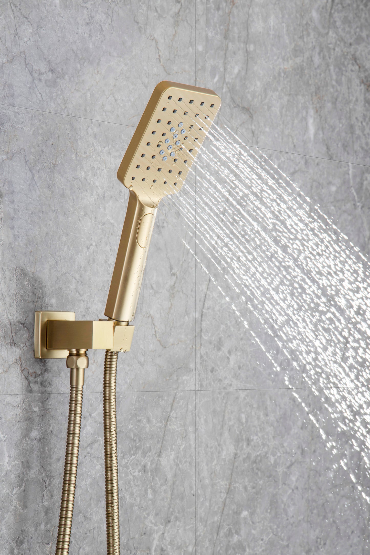 Shower Faucet Set System Ceiling Shower Faucets Sets Complet with Rough-in Valve, 10 Inches High Pressure Rain Shower Head and Handheld