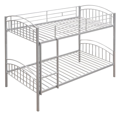 Twin Over Twin Metal Bunk Bed,Divided into Two Beds(Silver)（OLD SKU:MF280424AAN）