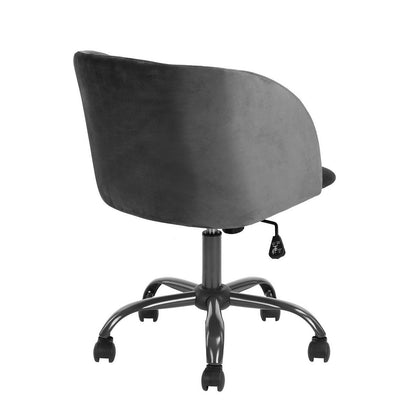 Velvet Upholstered Home office task chair - Dark Grey