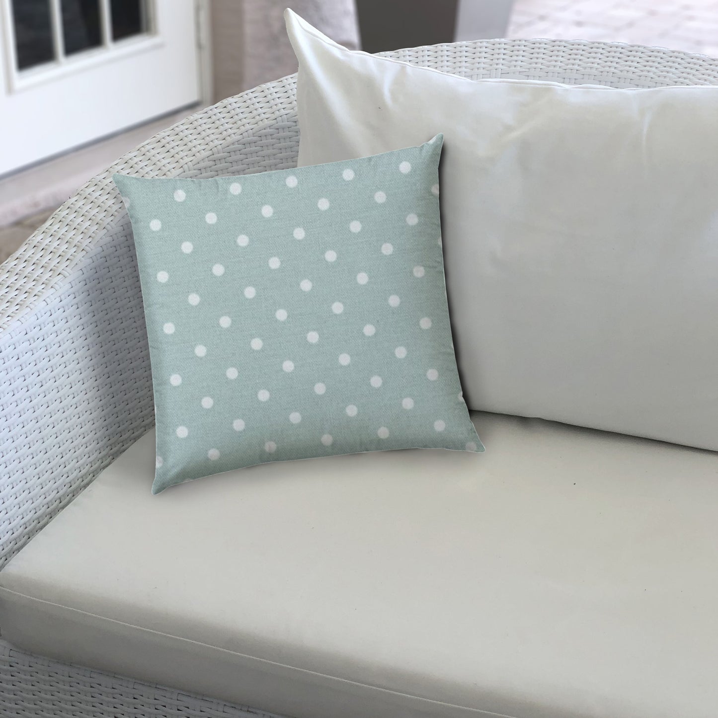 DINER DOT Seafoam Indoor/Outdoor Pillow - Sewn Closure