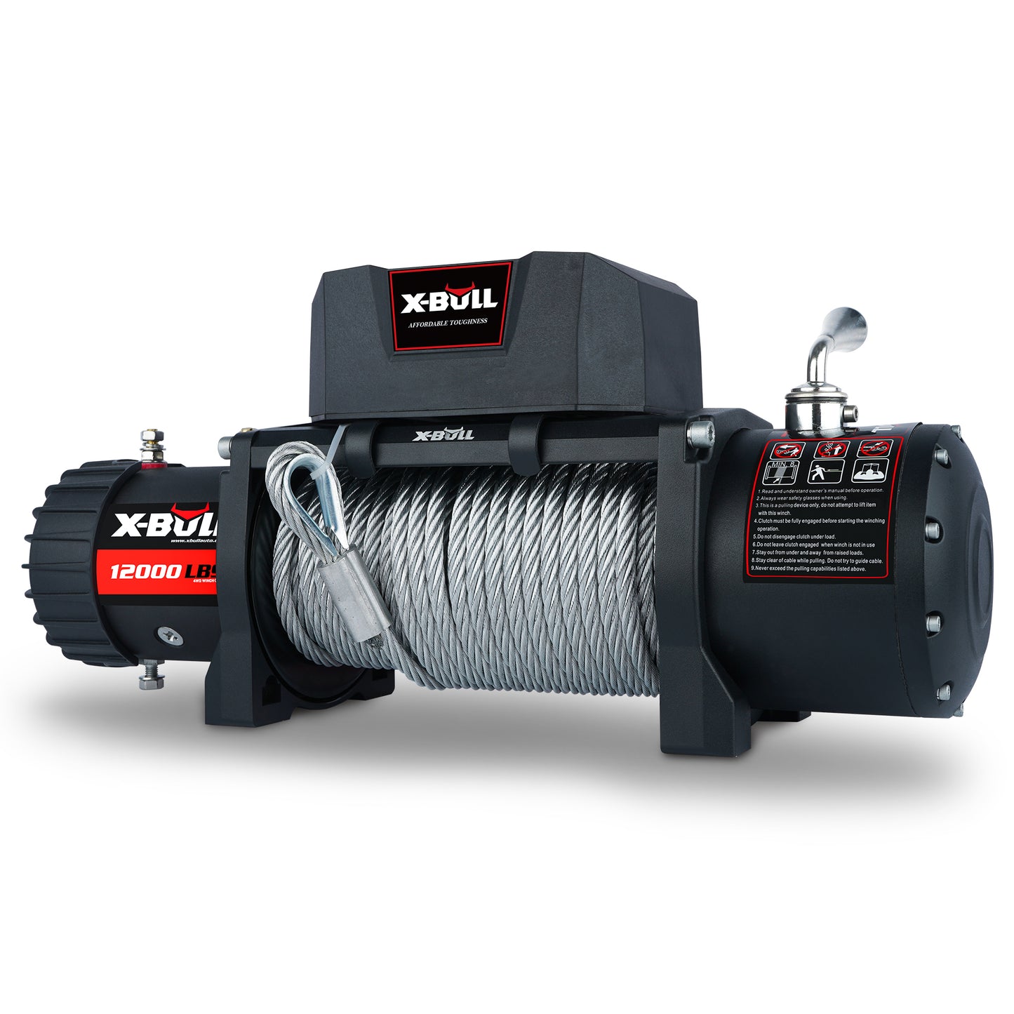 X-BULL Electric Winch 12000 LBS Steel Cable Wireless Remote Off-Road 4WD