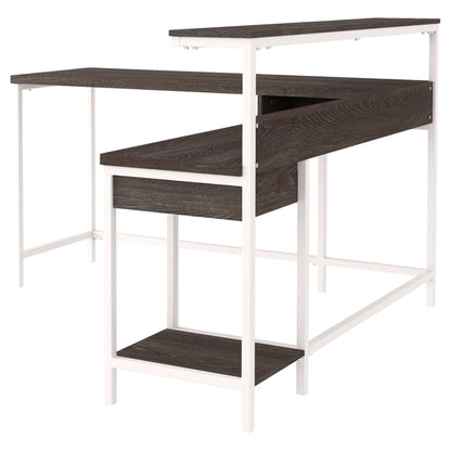 Ashley Two-Tone Dorrinson Home Office L-Desk with Storage H287-24