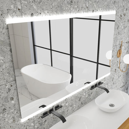 60 x 35 in.  Large Rectangular Frameless Wall-Mount Anti-Fog LED Light Bathroom Vanity Mirror