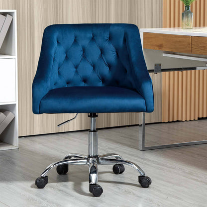 Modern Home Office Chair, Velvet Swivel Armchair, Velvet Office Chair with Soft Seat