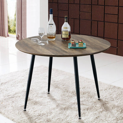 Diameter 44.8 inch MDF Modern simplicity roundI Imitation wood grain  dining table.Applicable 6-8 persons to dining room and meeting room.