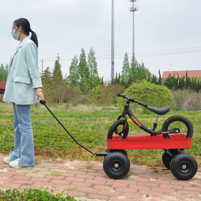 Outdoor Wagon All Terrain Pulling  Air Tires Children Kid Garden