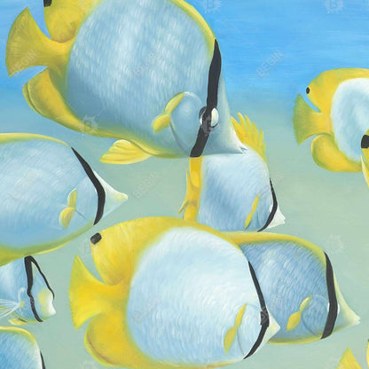 Butterfly fishes - 32x32 Print on canvas