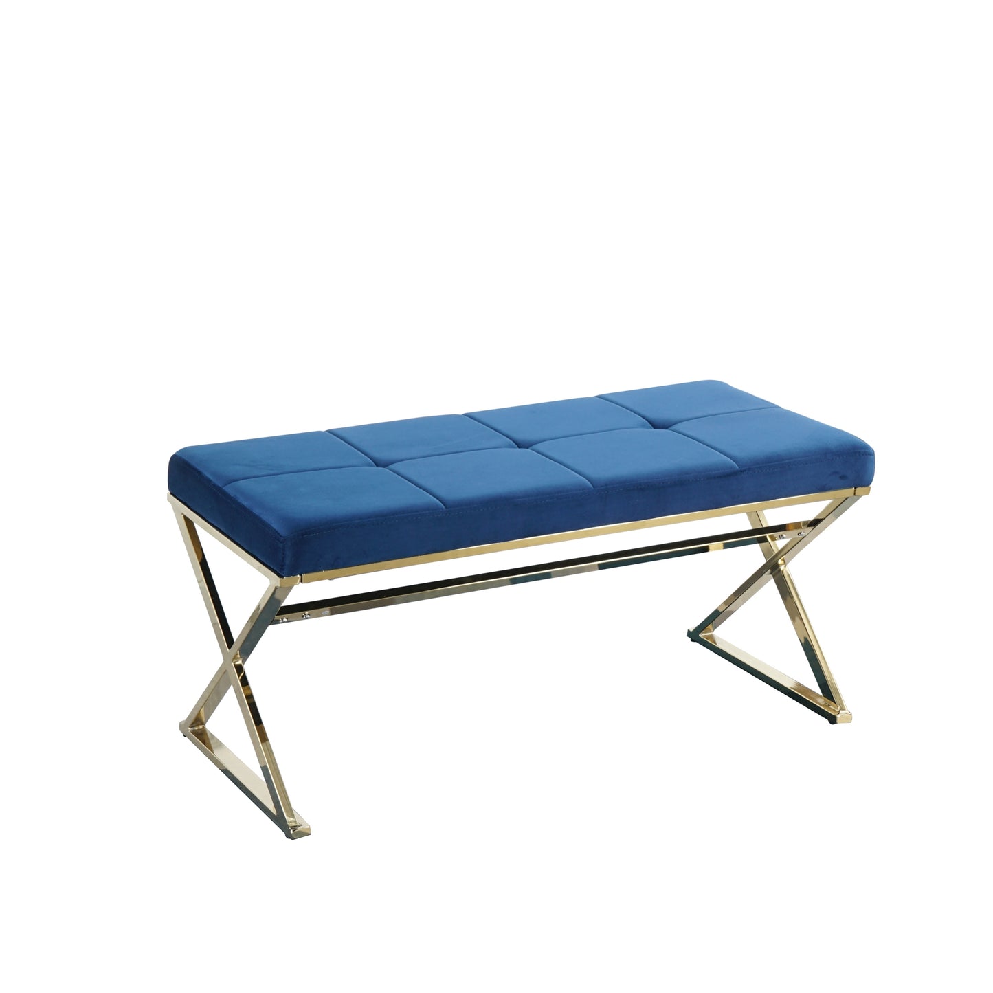 blue velvet fabric Morden bench