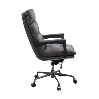 ACME Crursa Office Chair in Gray Top Grain Leather 93170