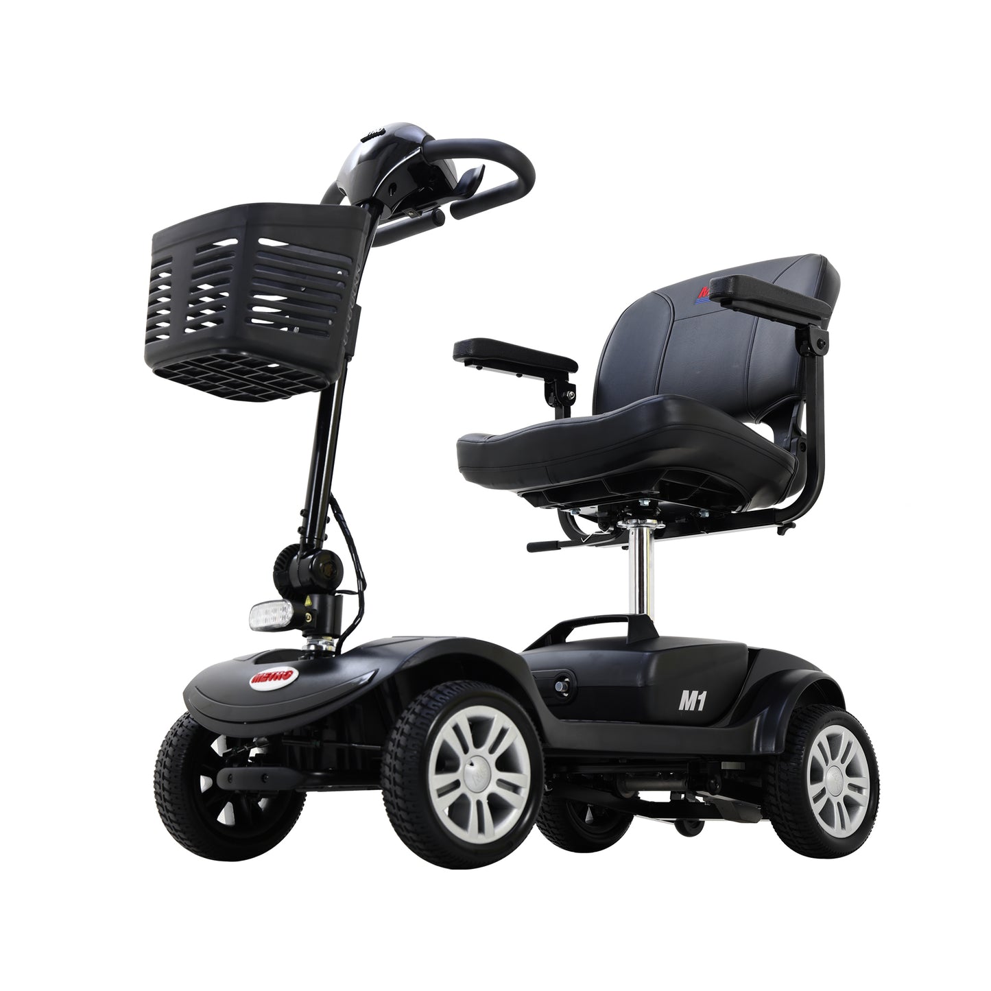 Four wheels Compact Travel Mobility Scooter with 300W Motor for Adult-300lbs, Gloss Black