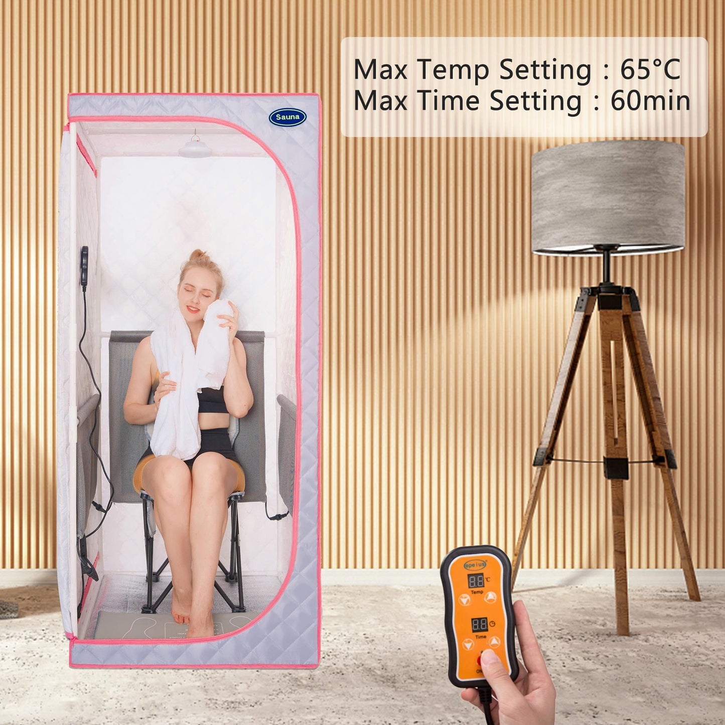 Portable Full Size Grey Infrared Sauna tent–Personal Home Spa, with Infrared Panels, Heating Foot Pad,Controller, Foldable Chair ,Reading light.Easy to Install.Fast heating, with FCC Certification