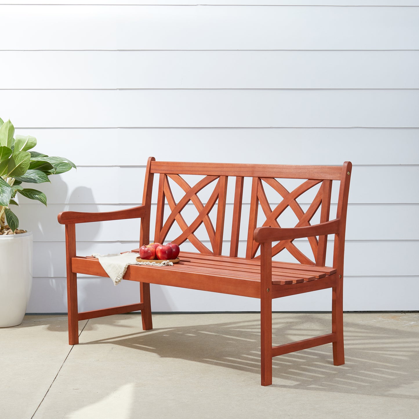 Malibu Outdoor Patio 4-foot Wood Garden Bench